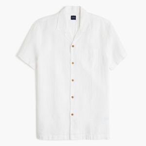 J CREW men’s linen blend button down short sleeve shirt size medium m7